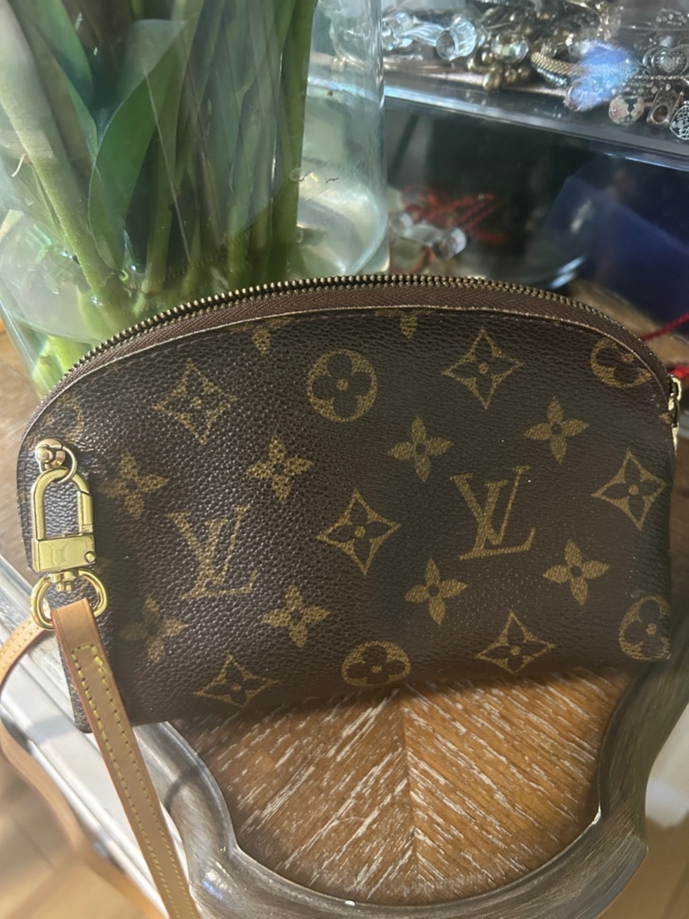Louis Vuitton Monogram Cosmetic Pouch in Brown and Gold